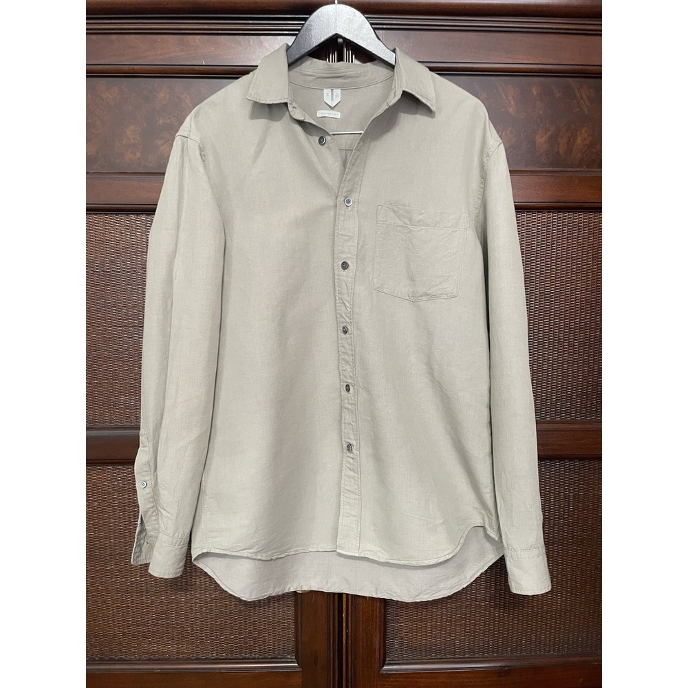 Arket Linen Cotton Buttons Up  Shirt Relaxed Fit Size M Sustainable Minimalist